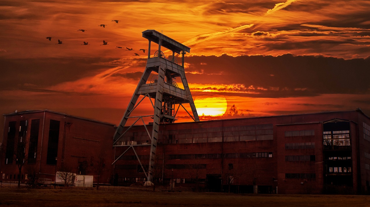 herniated, ewald colliery, sunset-2055698.jpg